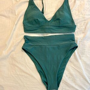 Aerie Teal High-Waisted Cheeky Bikini Set
